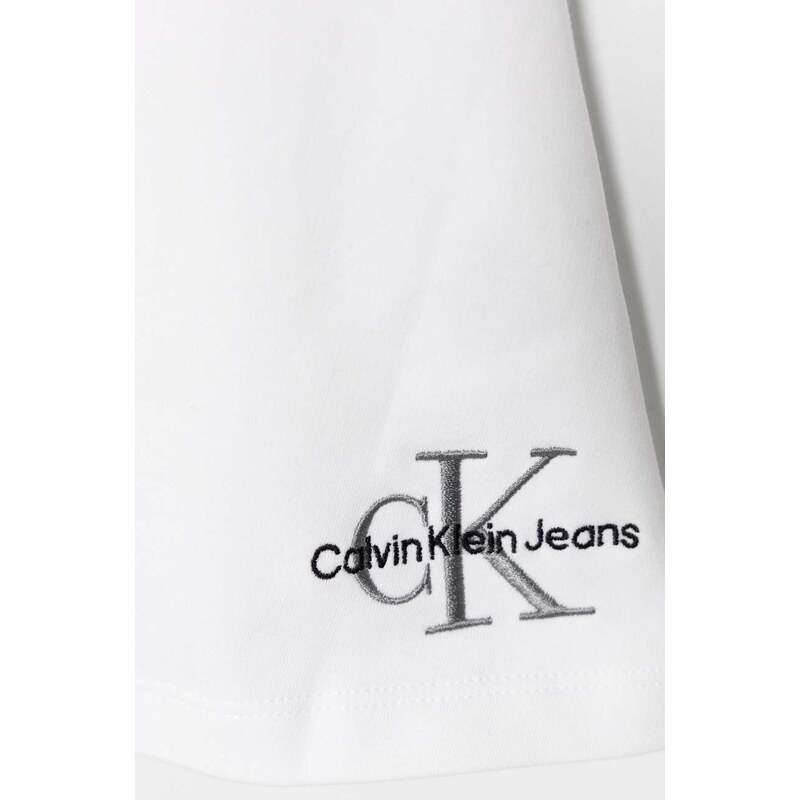 Dječja suknja Calvin Klein Jeans boja: bijela, mini, širi se prema dolje
