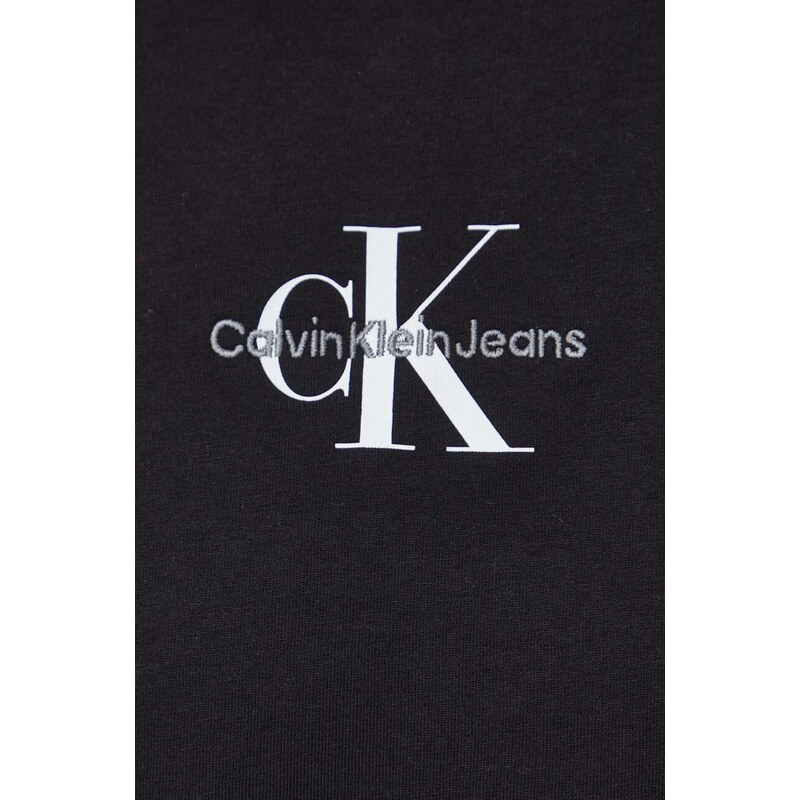 Pamučna majica Calvin Klein Jeans za muškarce, boja: crna