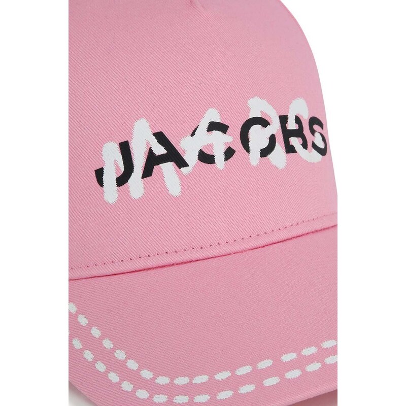 Pamučna kapa sa šiltom za bebe Marc Jacobs boja: ružičasta, s tiskom