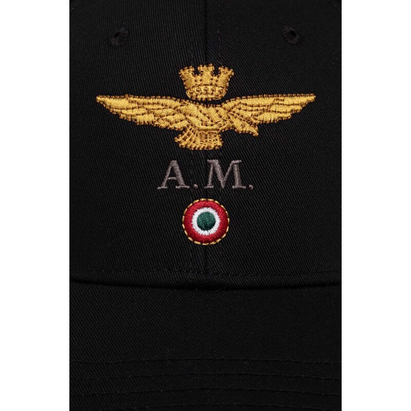 Pamučna kapa sa šiltom Aeronautica Militare boja: crna, s aplikacijom