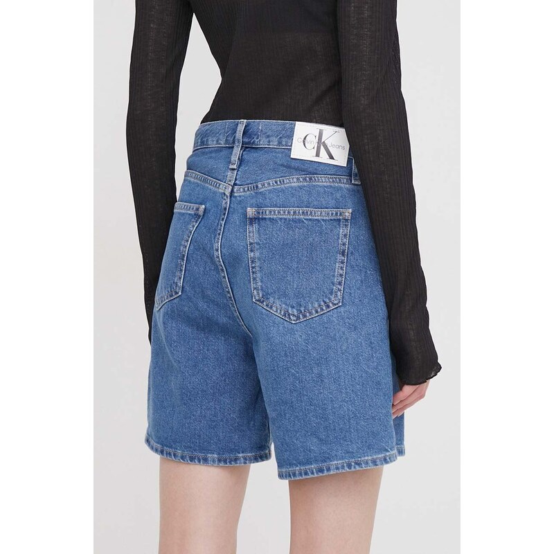 Traper kratke hlače Calvin Klein Jeans za žene, bez uzorka, visoki struk