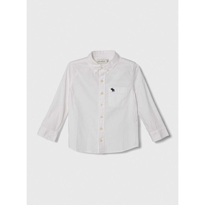Dječja pamučna košulja Abercrombie & Fitch boja: bijela