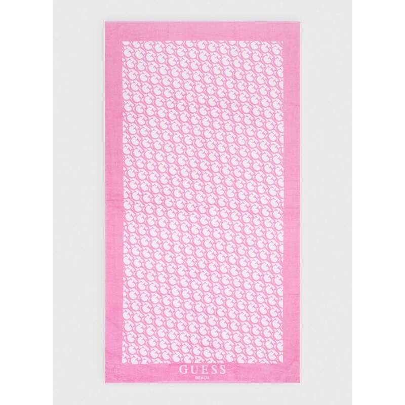 Pamučni ručnik Guess boja: ružičasta