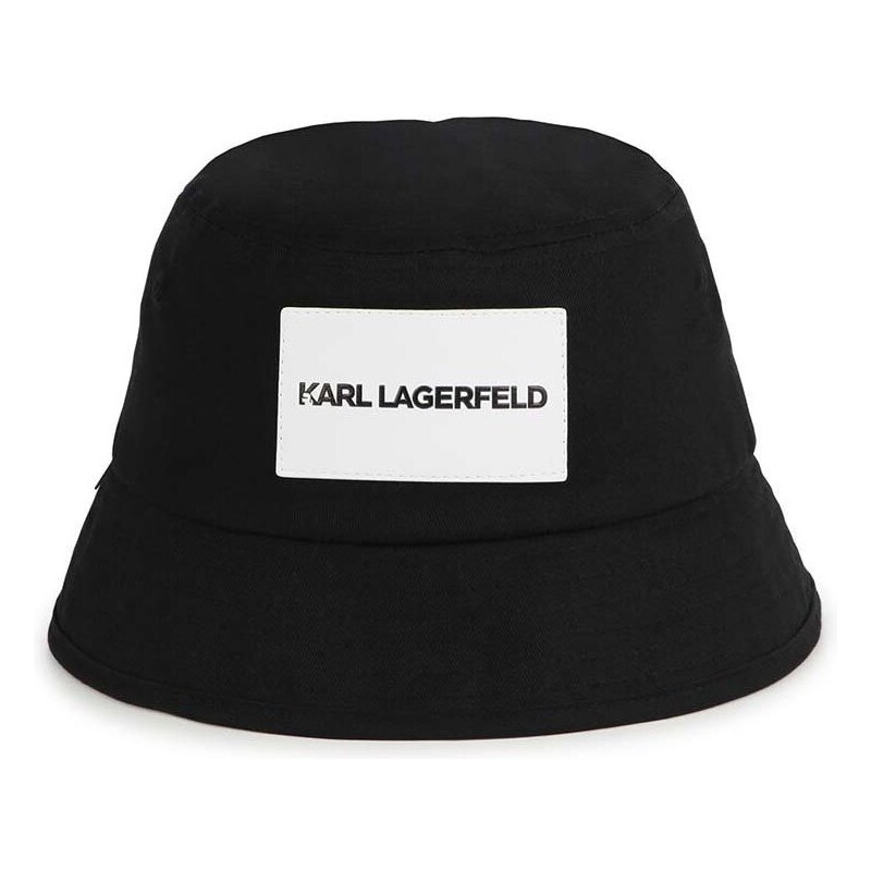 Dječji pamučni šešir Karl Lagerfeld boja: crna, pamučni