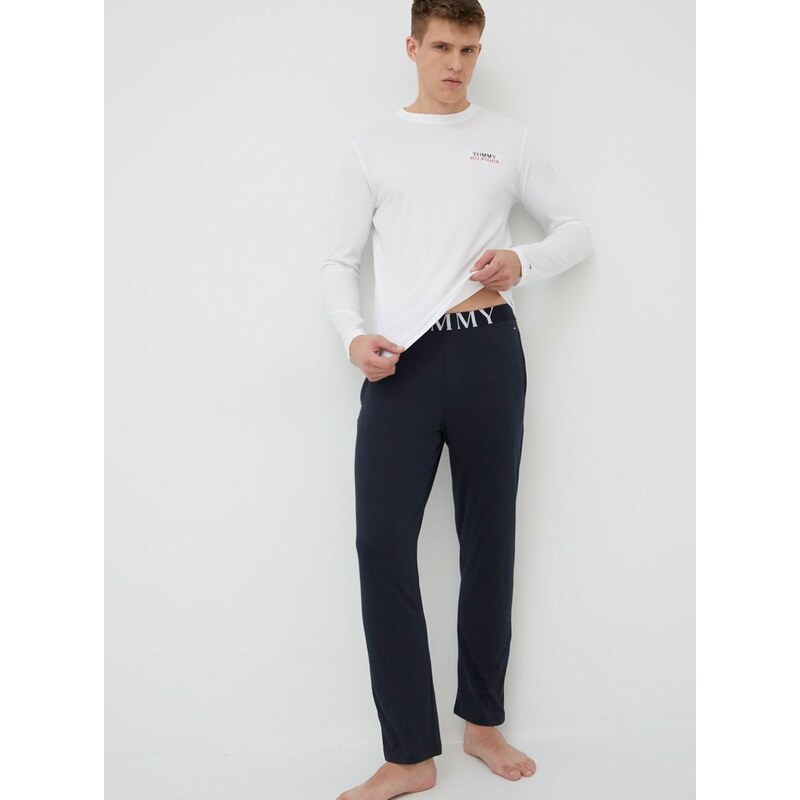 Pidžama Tommy Hilfiger za muškarce, boja: bijela, s aplikacijom