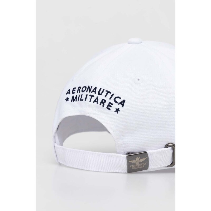 Pamučna kapa sa šiltom Aeronautica Militare boja: bijela, bez uzorka