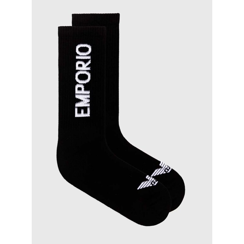 Čarape Emporio Armani Underwear 2-pack za muškarce, boja: crna