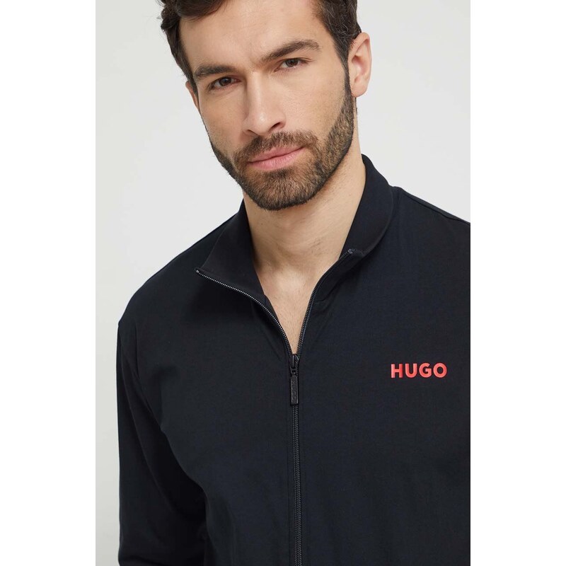 Homewear dukserica HUGO boja: crna, s tiskom