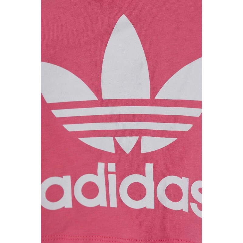 Pamučna majica kratkih rukava za bebe adidas Originals TREFOIL TEE boja: ružičasta