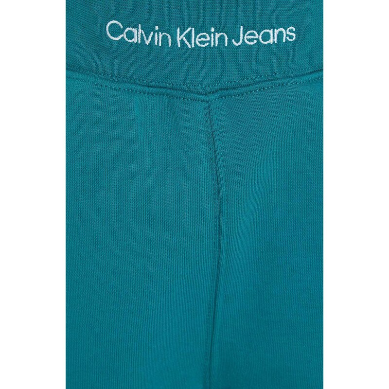 Dječje kratke hlače Calvin Klein Jeans boja: zelena
