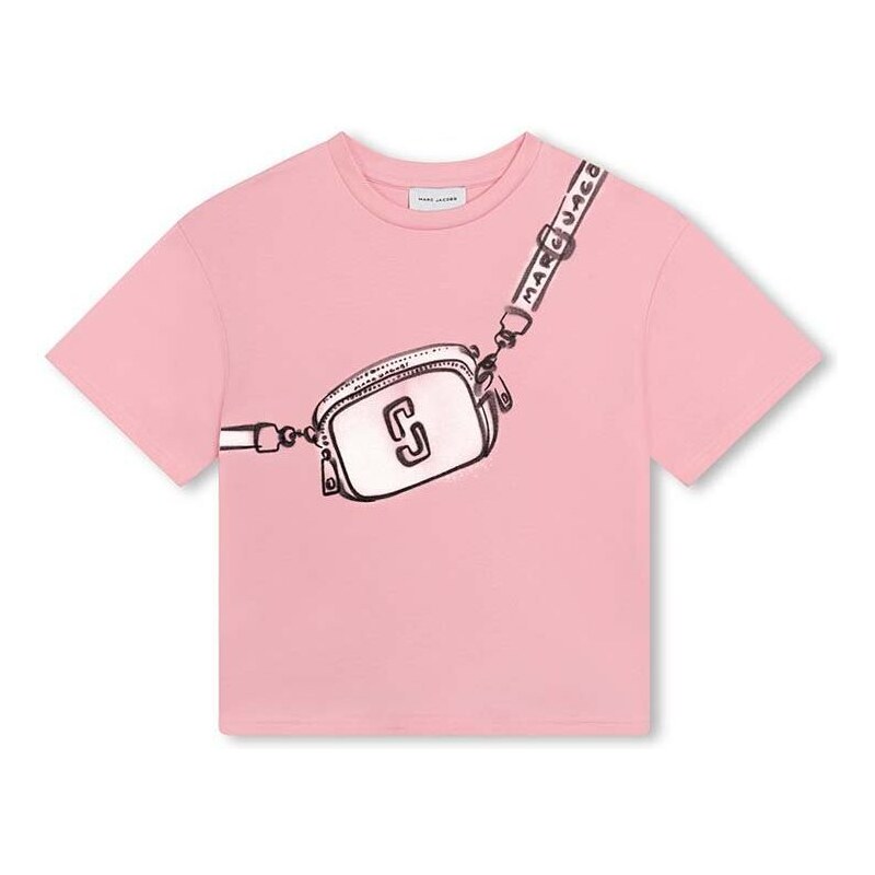 Dječja pamučna majica kratkih rukava Marc Jacobs boja: ružičasta
