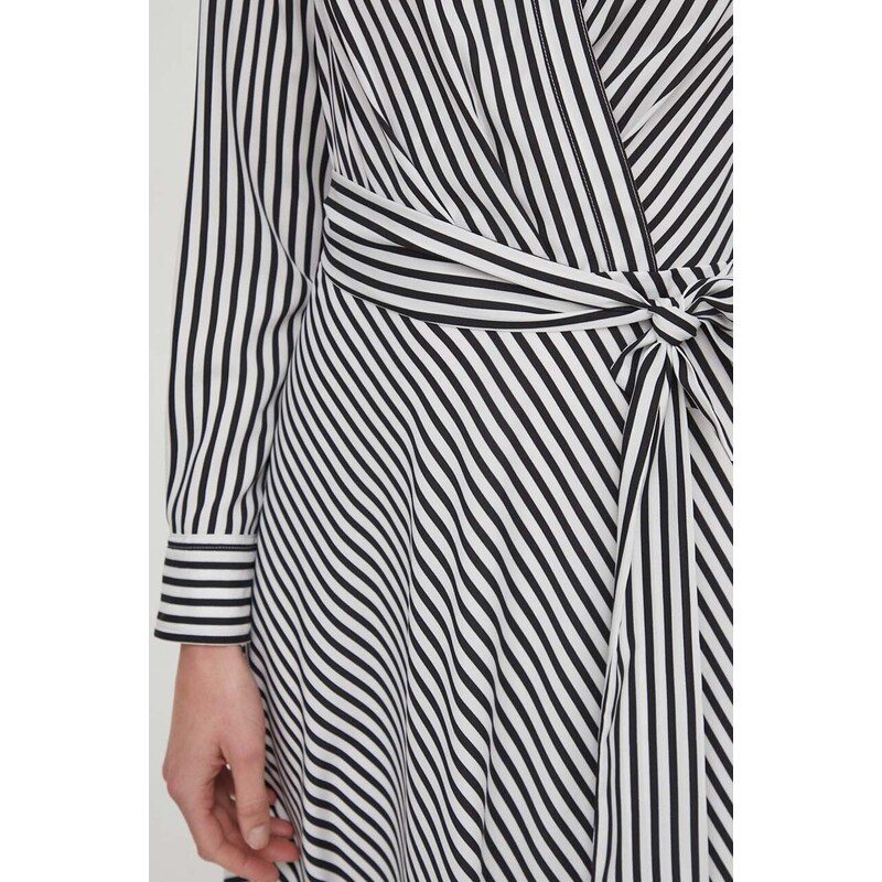 Haljina Lauren Ralph Lauren boja: bijela, midi, širi se prema dolje