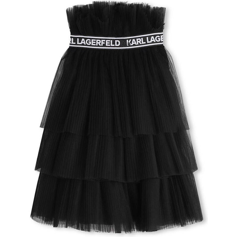 Dječja suknja Karl Lagerfeld boja: crna, mini, širi se prema dolje