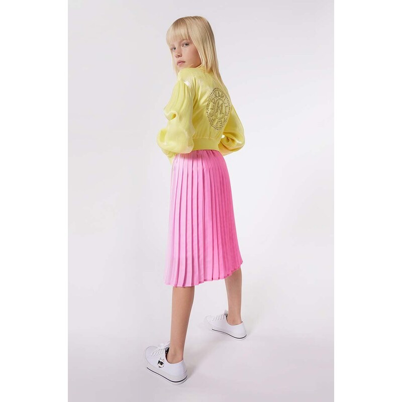 Dječja suknja Karl Lagerfeld boja: ružičasta, midi, širi se prema dolje