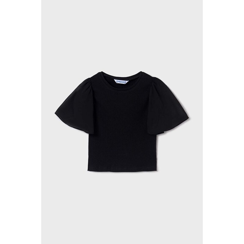 Dječja majica kratkih rukava Mayoral boja: crna