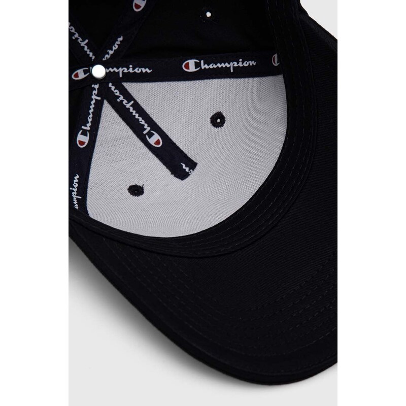 Pamučna kapa sa šiltom Champion boja: crna, s aplikacijom