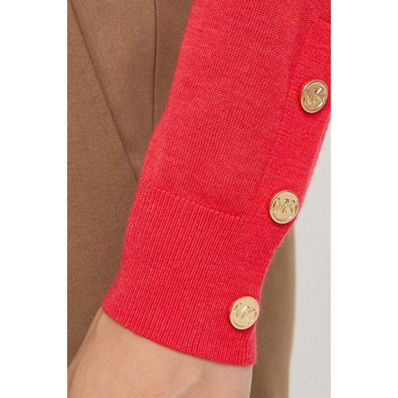 Vuneni pulover MICHAEL Michael Kors za žene, boja: crvena, lagani