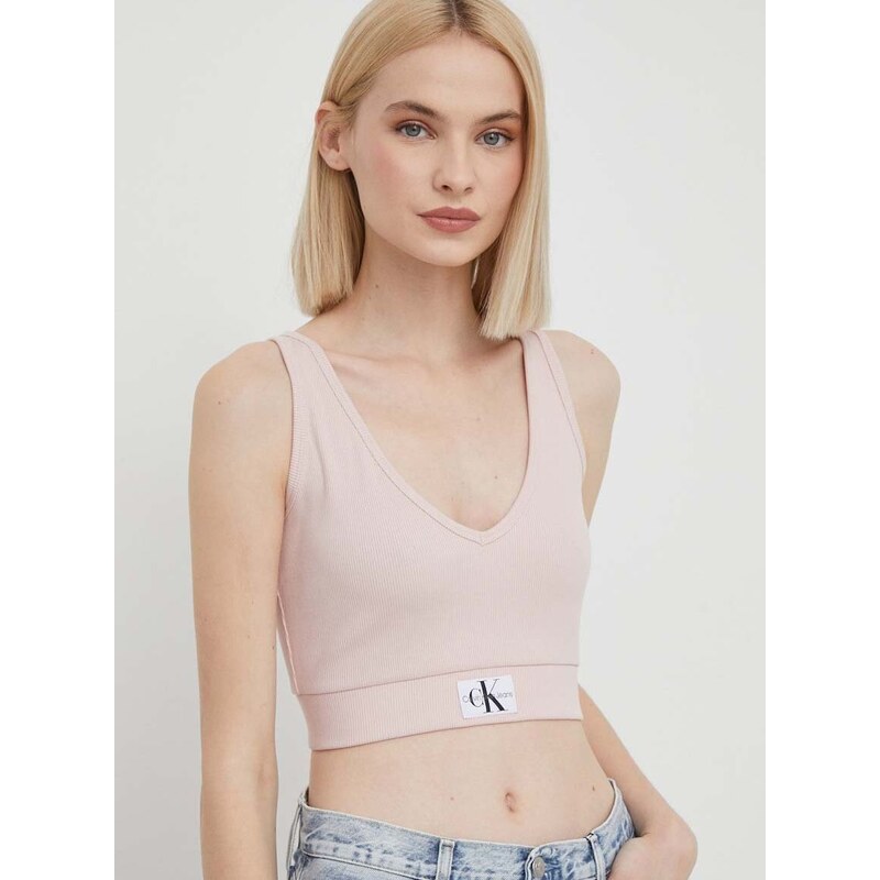 Top Calvin Klein Jeans za žene, boja: ružičasta
