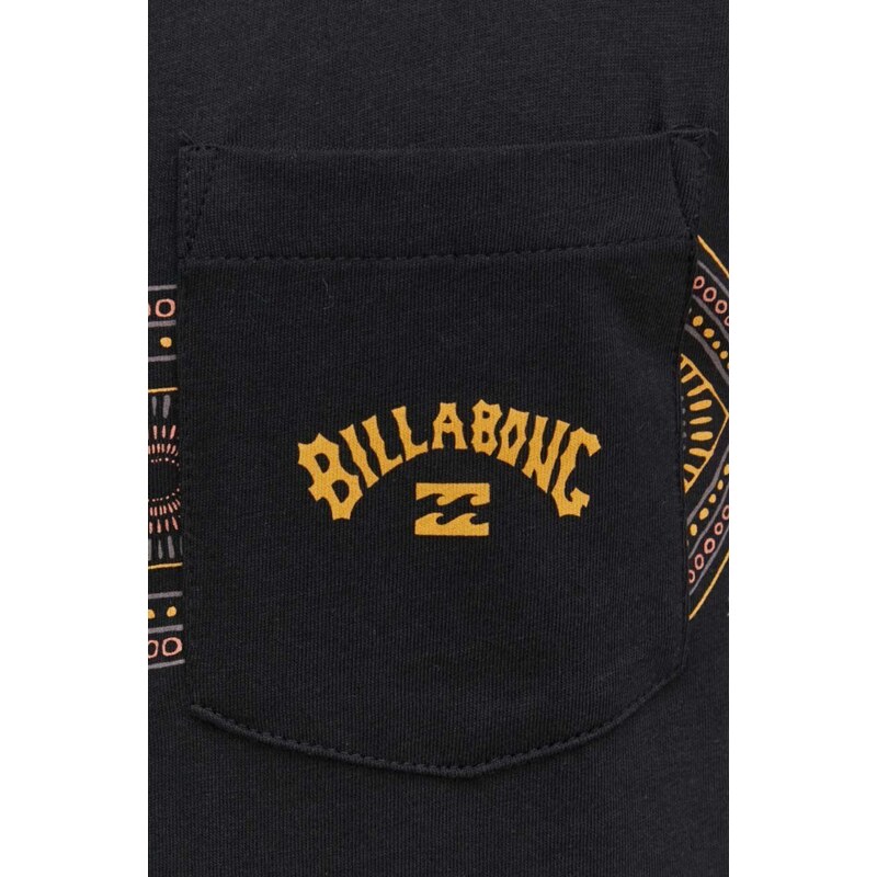 Pamučna majica Billabong za muškarce, boja: crna, ABYZT02347