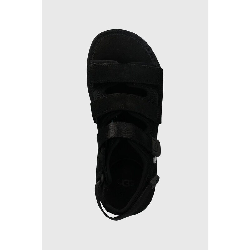 Sandale od brušene kože UGG Goldencoast Multistrap za muškarce, boja: crna, 1153095