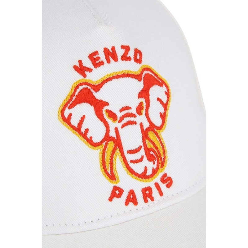 Pamučna kapa sa šiltom za bebe Kenzo Kids boja: bijela, s aplikacijom