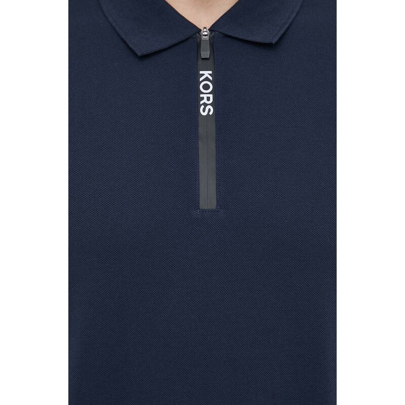 Pamučna polo majica Michael Kors boja: tamno plava, bez uzorka