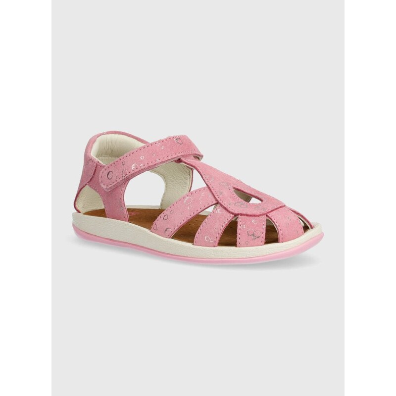 Dječje sandale od nubuka Camper boja: ružičasta