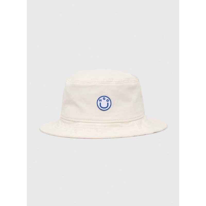 Pamučni šešir Hugo Blue boja: bijela, pamučni