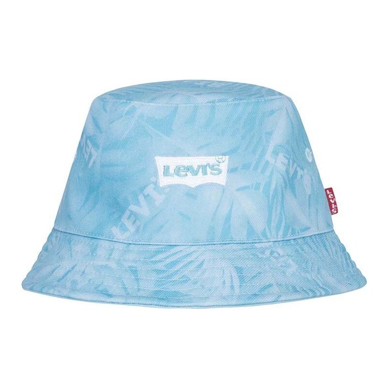 Pamučni dvostrani šešir za djecu Levi's LAN LEVI'S REVERSIBLE BUCKET C boja: tirkizna