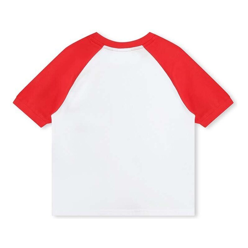 Dječja pamučna majica kratkih rukava HUGO boja: bijela