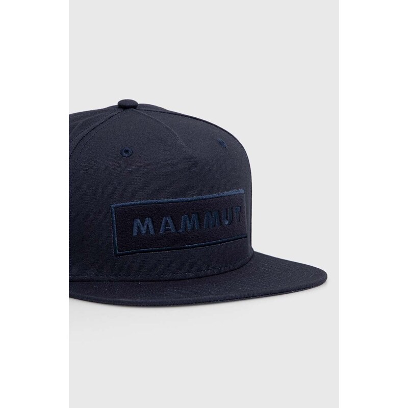 Pamučna kapa sa šiltom Mammut boja: tamno plava, s aplikacijom