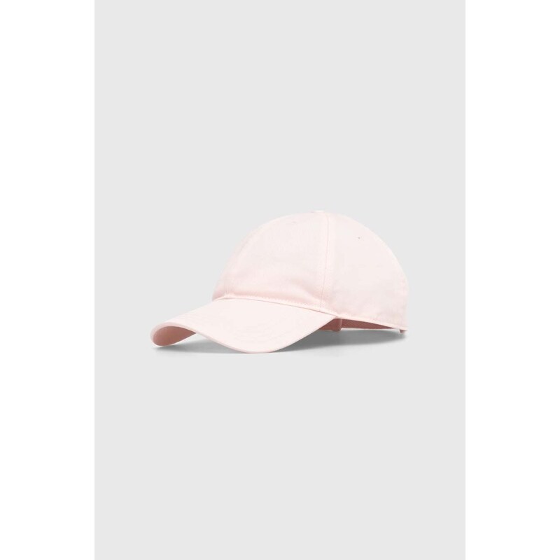 Pamučna kapa sa šiltom Lacoste boja: ružičasta, bez uzorka