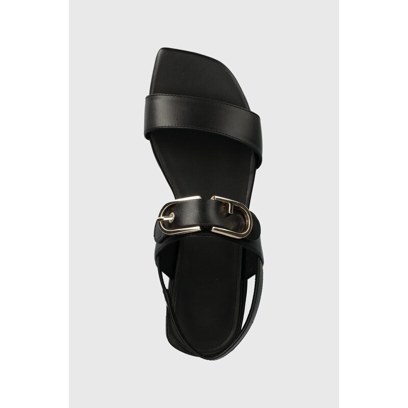 Kožne sandale Furla FLOW za žene, boja: crna, YH72FOW BX2680 O6000