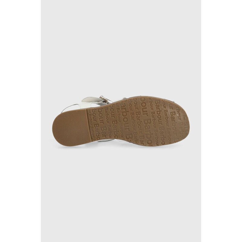 Kožne sandale Barbour Macy za žene, boja: bijela, LFO0683WH12