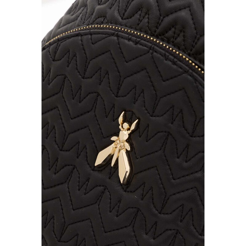 Kožni ruksak Patrizia Pepe za žene, boja: crna, mali