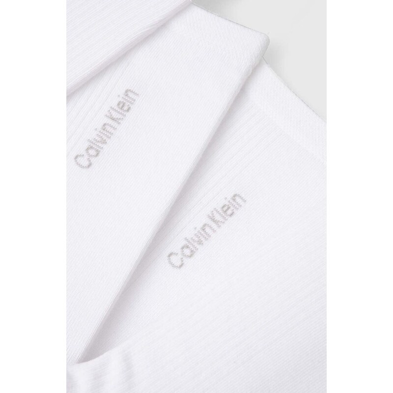 Čarape Calvin Klein 2-pack za žene, boja: bijela
