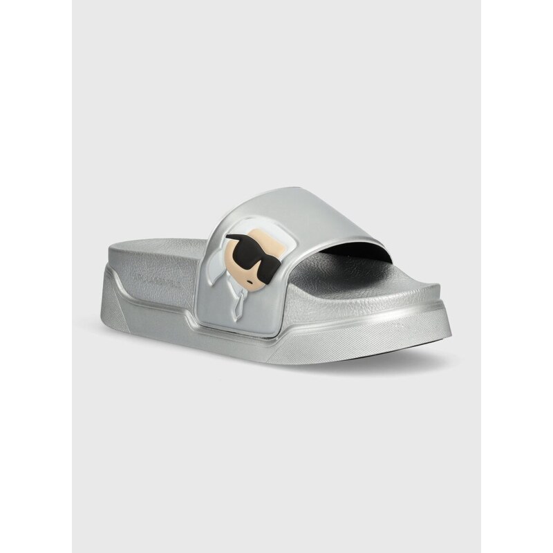 Natikače Karl Lagerfeld KONDOMINIUM za žene, boja: srebrna, s platformom, KL88808N