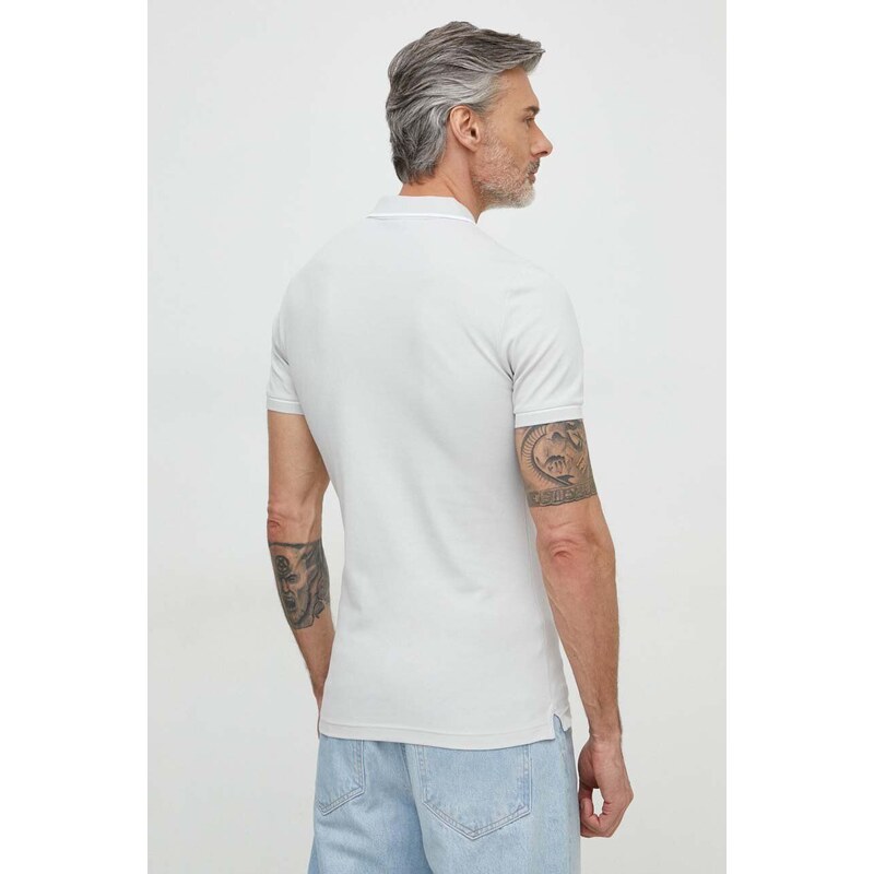 Polo majica Calvin Klein Jeans za muškarce, boja: siva, bez uzorka