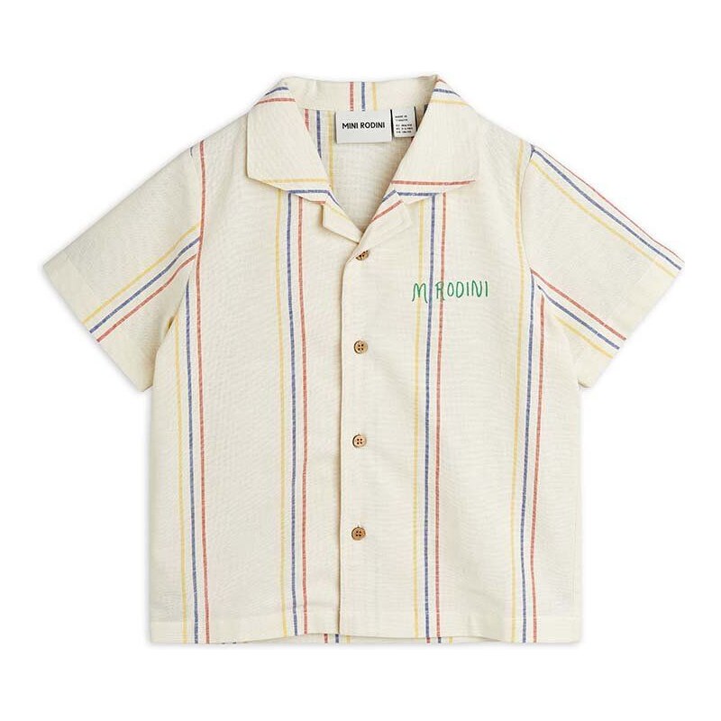 Dječja košulja s dodatkom lana Mini Rodini boja: bež