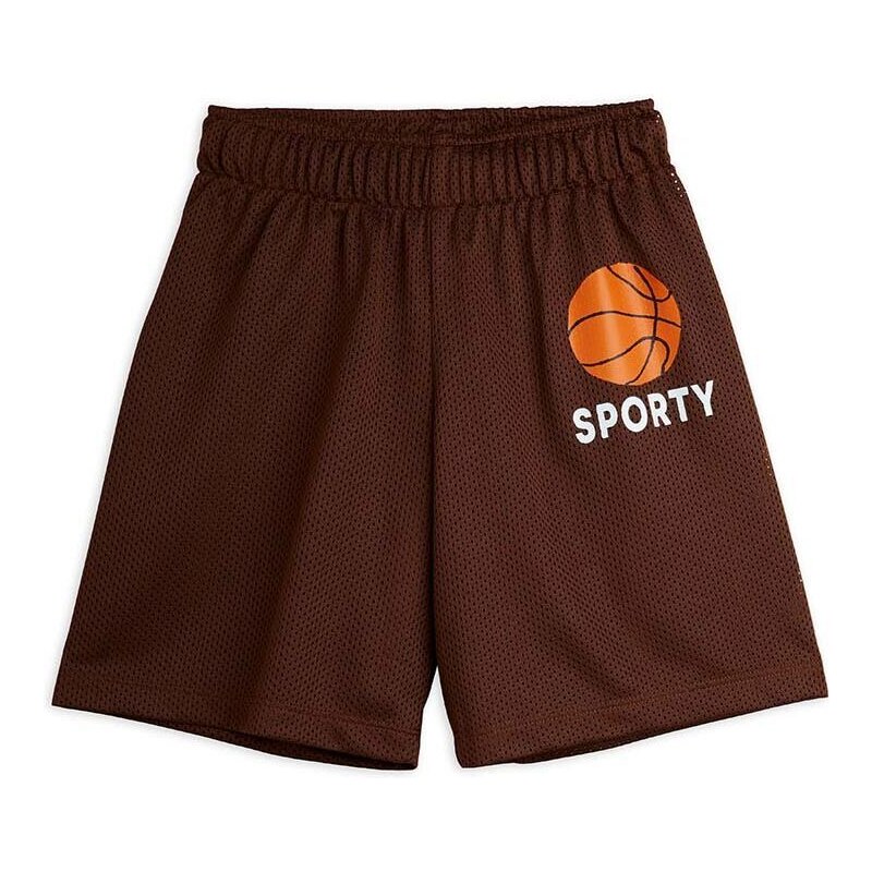 Dječje kratke hlače Mini Rodini Basket boja: smeđa, s tiskom