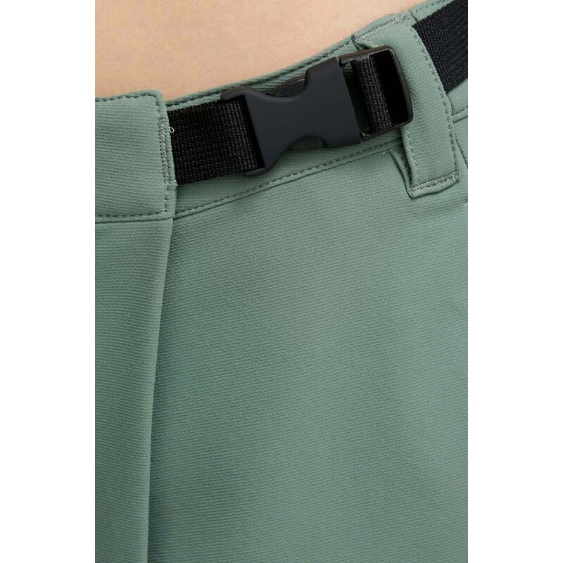 Sportske kratke hlače Jack Wolfskin Wandermood za žene, boja: zelena, bez uzorka, visoki struk