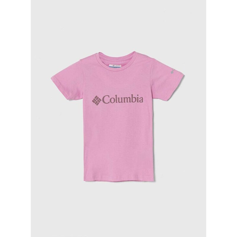 Dječja pamučna majica kratkih rukava Columbia Mission Lake Short boja: ružičasta