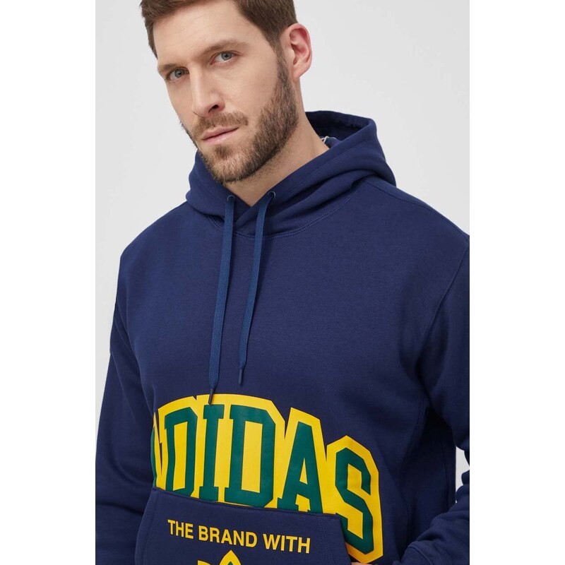 Dukserica adidas Originals VRCT Hoodie za muškarce, boja: tamno plava, s kapuljačom, tiskom