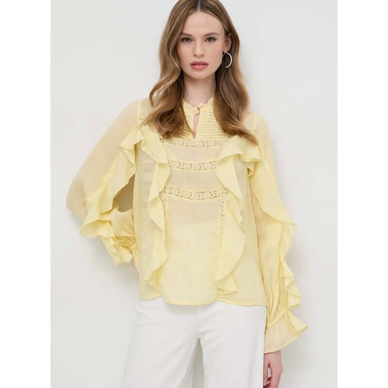 Bluza Twinset za žene, boja: žuta, bez uzorka