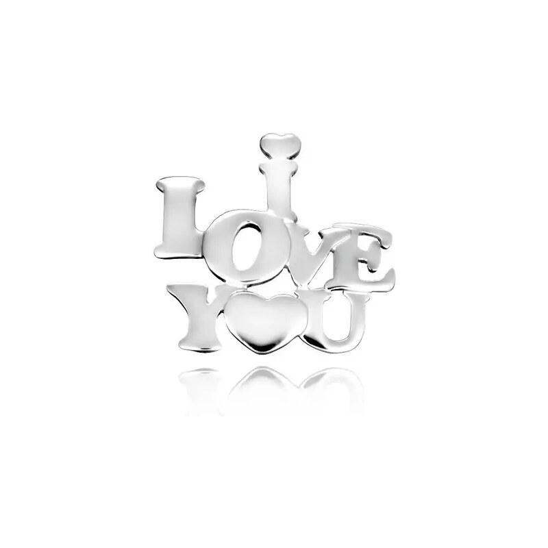 Nakit Eshop - Privjesak od sterling srebra - ljubavni natpis sa srcem Y24.17