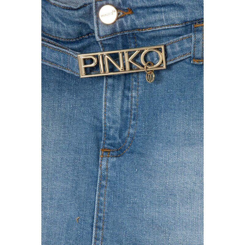 Suknja-hlače Pinko Up boja: plava, bez uzorka, podesivi struk