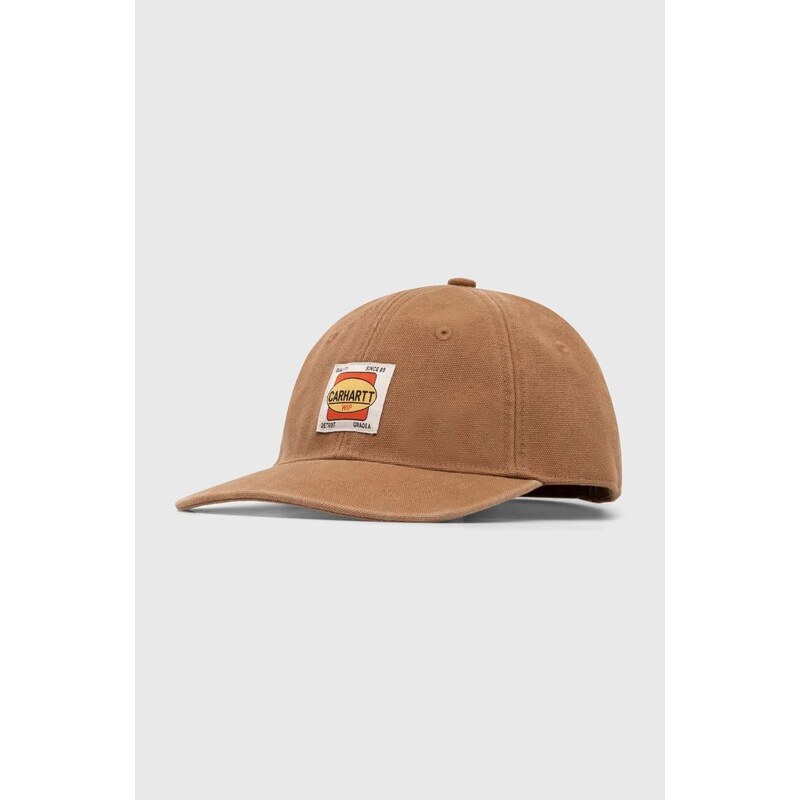Pamučna kapa sa šiltom Carhartt WIP Field Cap boja: smeđa, s aplikacijom, I033216.HZXX