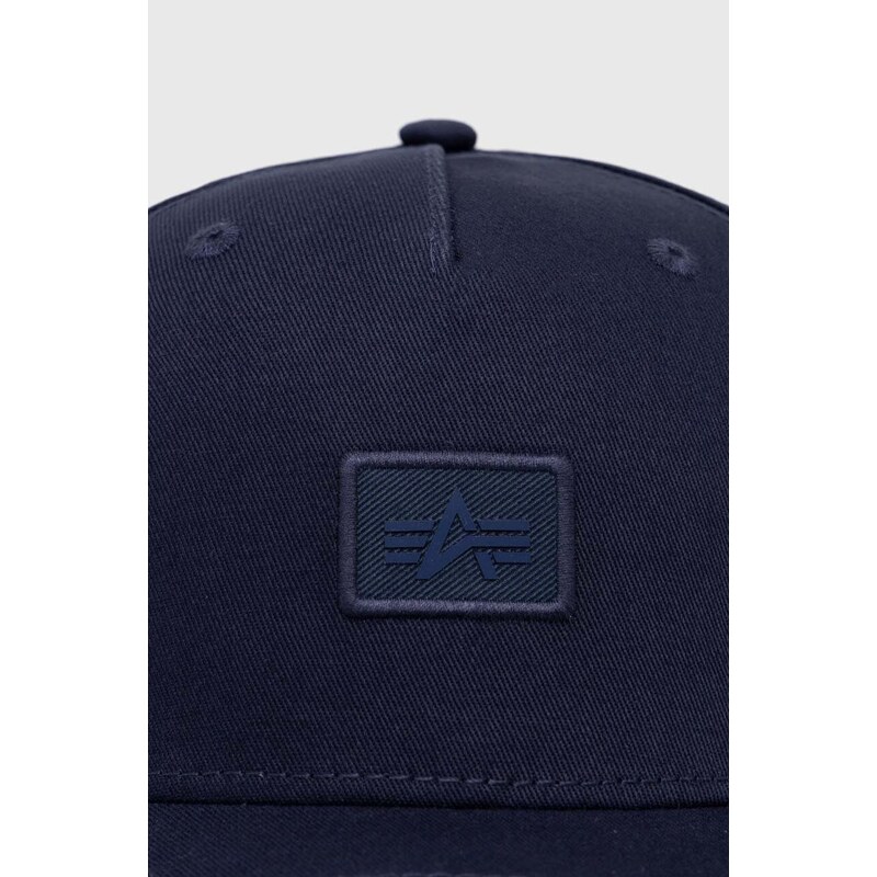 Pamučna kapa sa šiltom Alpha Industries Essentials RL boja: tamno plava, s aplikacijom, 146900