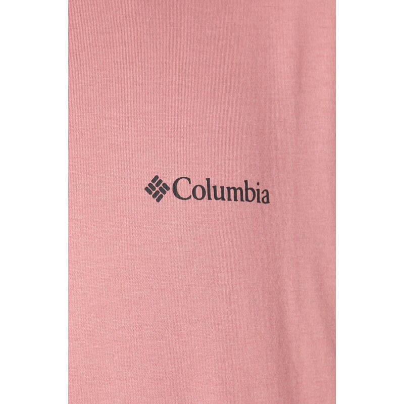 Pamučna majica Columbia North Cascades boja: ružičasta, s tiskom