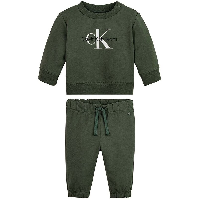 Dječja trenirka Calvin Klein Jeans boja: zelena